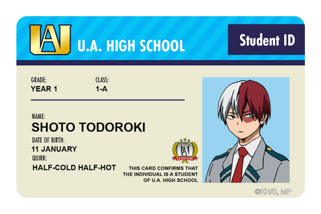 Student ID - Shoto Todoroki - Card Covers - My Hero Academia - CUCU Covers