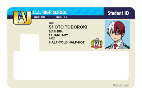 Student ID - Shoto Todoroki - Card Covers - My Hero Academia - CUCU Covers