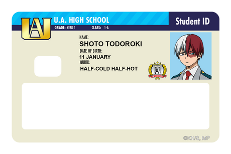 Student ID - Shoto Todoroki - Card Covers - My Hero Academia - CUCU Covers