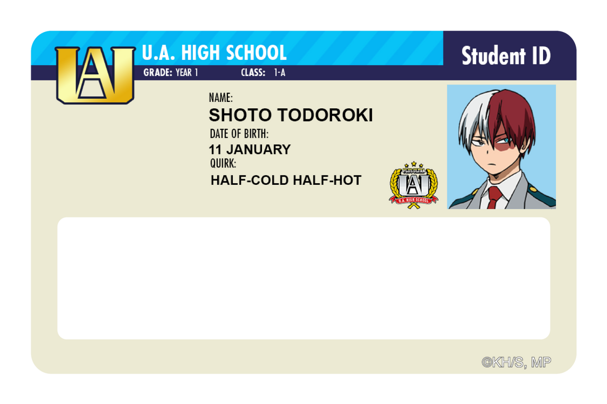 Student ID - Shoto Todoroki - Card Covers - My Hero Academia - CUCU Covers