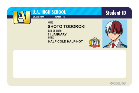 Student ID - Shoto Todoroki - Card Covers - My Hero Academia - CUCU Covers