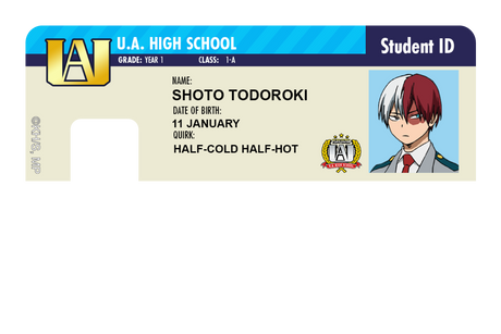 Student ID - Shoto Todoroki - Card Covers - My Hero Academia - CUCU Covers