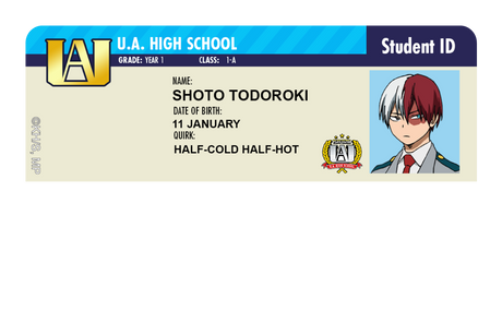 Student ID - Shoto Todoroki - Card Covers - My Hero Academia - CUCU Covers