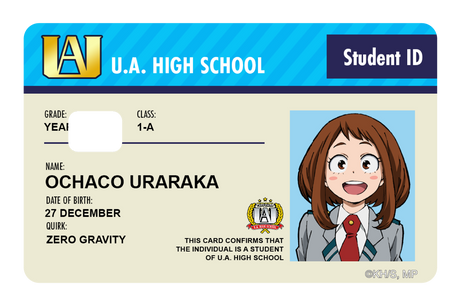 Student ID - Ochaco Uraraka - Card Covers - My Hero Academia - CUCU Covers