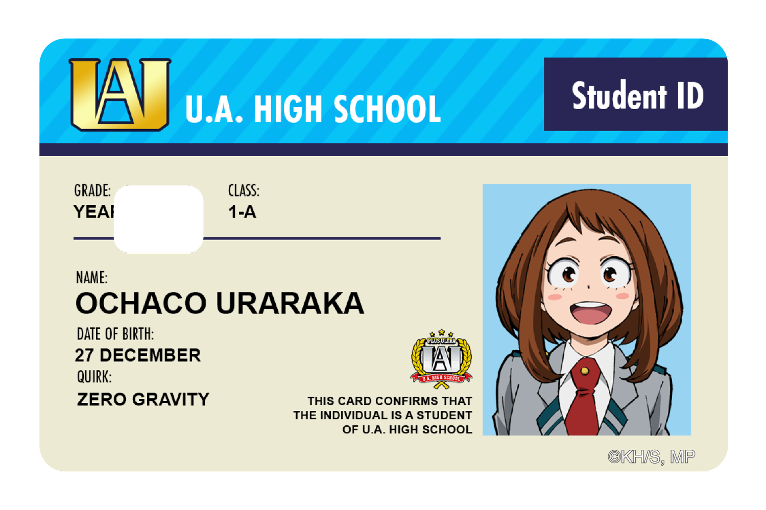 Student ID - Ochaco Uraraka