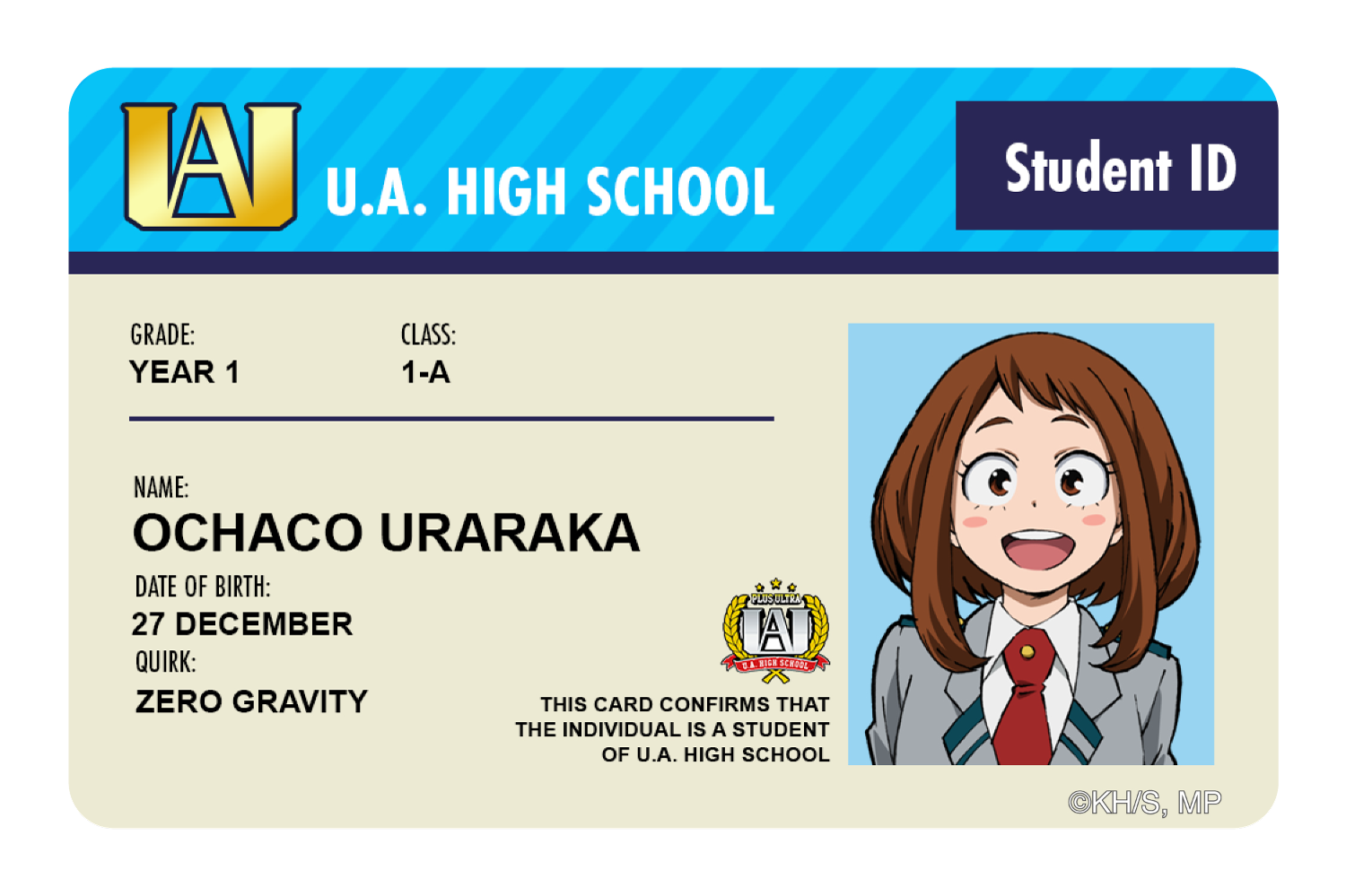 Student ID - Ochaco Uraraka - Card Covers - My Hero Academia - CUCU Covers