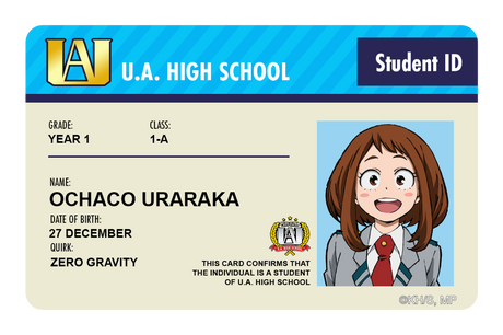 Student ID - Ochaco Uraraka - Card Covers - My Hero Academia - CUCU Covers