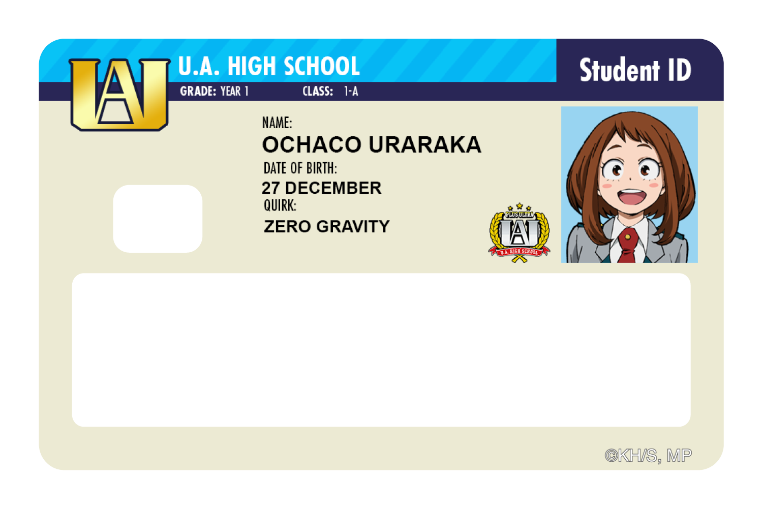 Student ID - Ochaco Uraraka - Card Covers - My Hero Academia - CUCU Covers