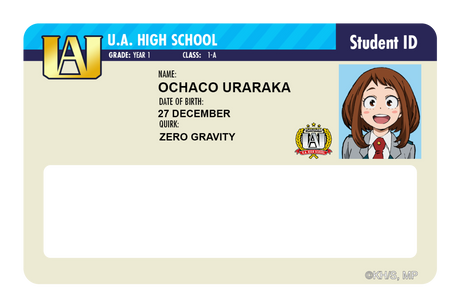 Student ID - Ochaco Uraraka - Card Covers - My Hero Academia - CUCU Covers