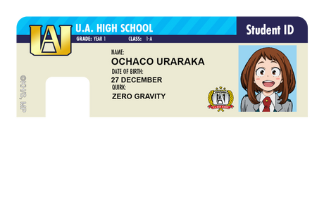 Student ID - Ochaco Uraraka - Card Covers - My Hero Academia - CUCU Covers