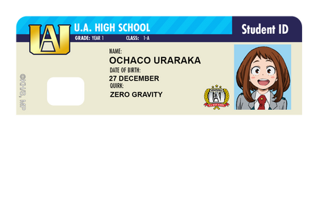 Student ID - Ochaco Uraraka - Card Covers - My Hero Academia - CUCU Covers