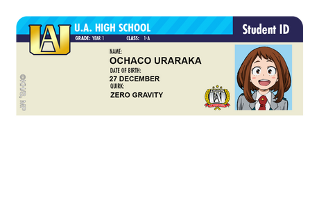 Student ID - Ochaco Uraraka - Card Covers - My Hero Academia - CUCU Covers