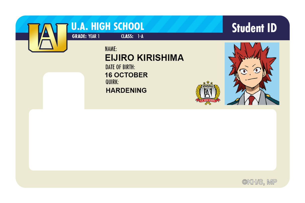 Student ID - Eijiro Kirishima - Card Covers - My Hero Academia - CUCU Covers