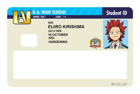 Student ID - Eijiro Kirishima - Card Covers - My Hero Academia - CUCU Covers