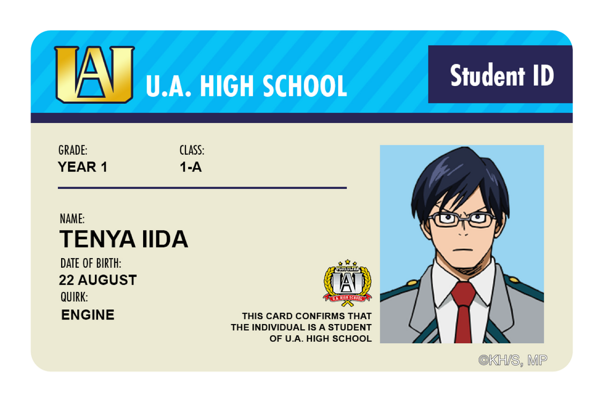 Student ID - Tenya Iida - Card Covers - My Hero Academia - CUCU Covers