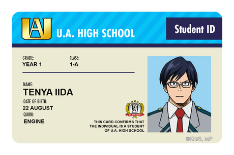 Student ID - Tenya Iida - Card Covers - My Hero Academia - CUCU Covers