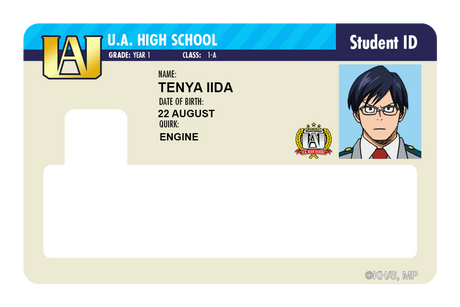 Student ID - Tenya Iida - Card Covers - My Hero Academia - CUCU Covers