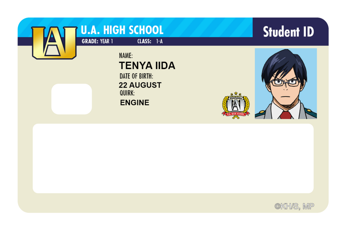 Student ID - Tenya Iida - Card Covers - My Hero Academia - CUCU Covers