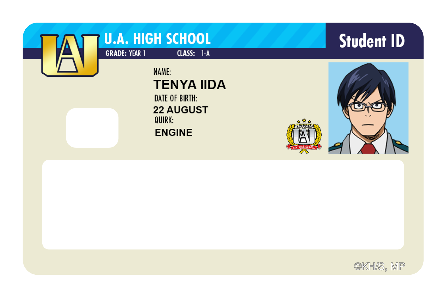 Student ID - Tenya Iida - Card Covers - My Hero Academia - CUCU Covers