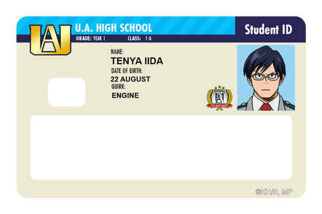 Student ID - Tenya Iida - Card Covers - My Hero Academia - CUCU Covers