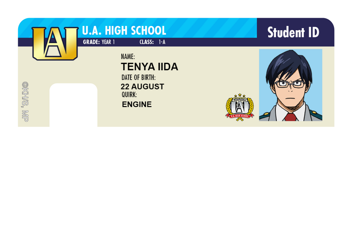 Student ID - Tenya Iida - Card Covers - My Hero Academia - CUCU Covers