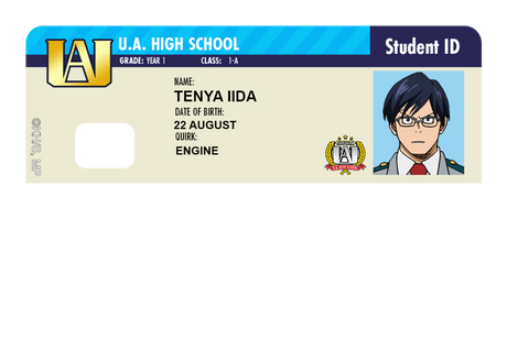 Student ID - Tenya Iida - Card Covers - My Hero Academia - CUCU Covers