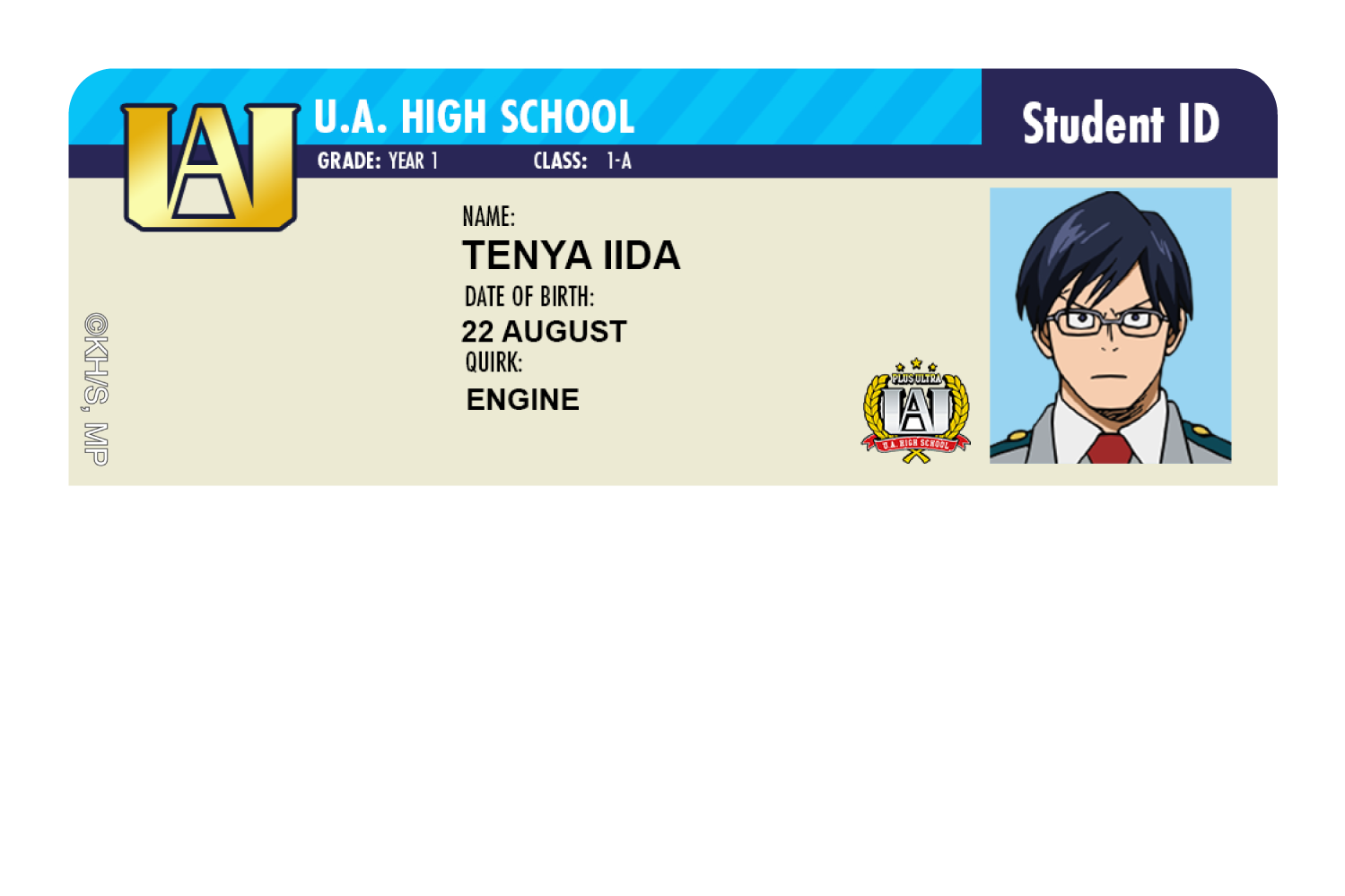 Student ID - Tenya Iida - Card Covers - My Hero Academia - CUCU Covers