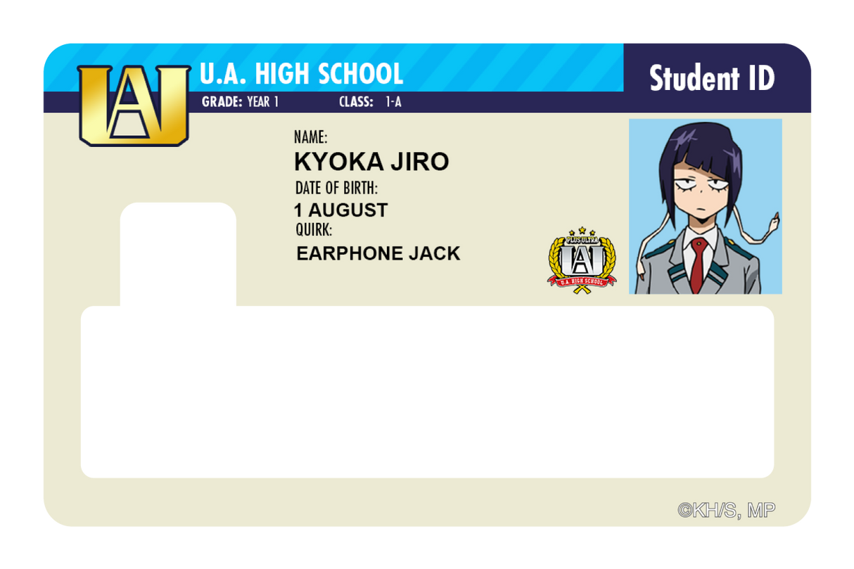 Student ID - Kyoka Jiro - Card Covers - My Hero Academia - CUCU Covers