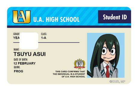 Student ID - Tsuyu Asui - Card Covers - My Hero Academia - CUCU Covers