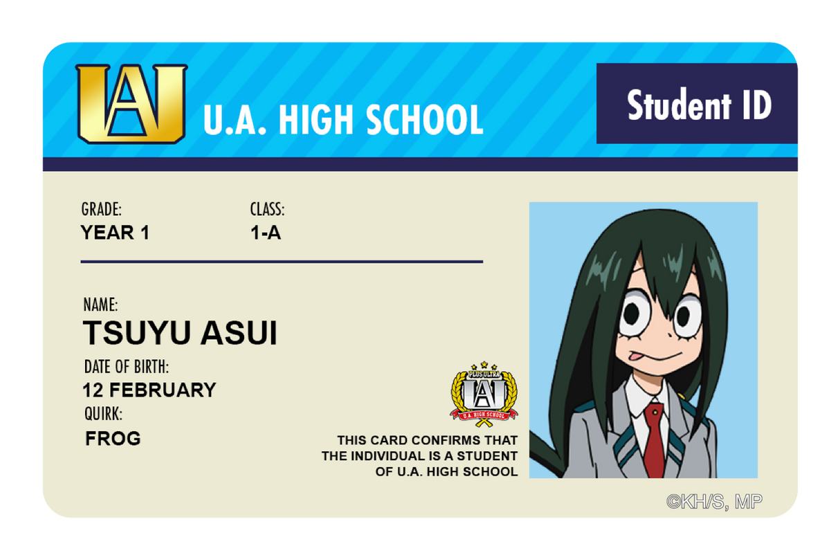 Student ID - Tsuyu Asui - Card Covers - My Hero Academia - CUCU Covers