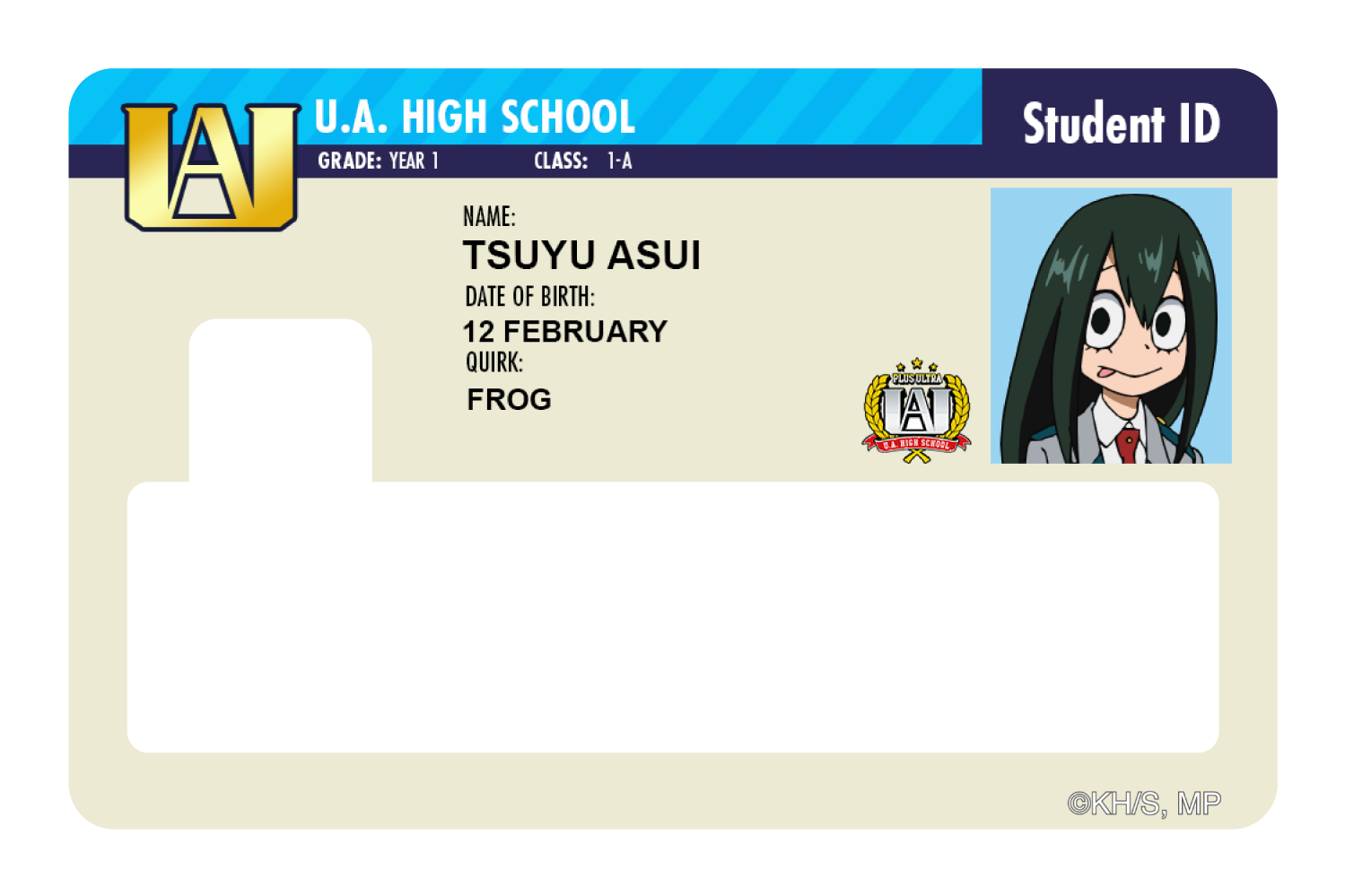 Student ID - Tsuyu Asui - Card Covers - My Hero Academia - CUCU Covers