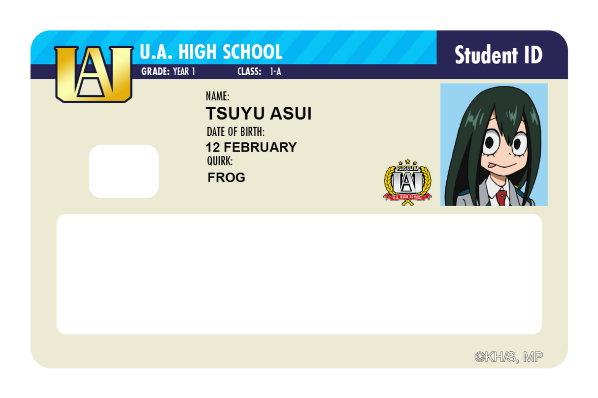 Student ID - Tsuyu Asui - Card Covers - My Hero Academia - CUCU Covers