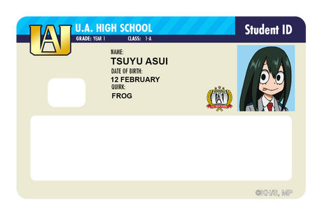 Student ID - Tsuyu Asui - Card Covers - My Hero Academia - CUCU Covers