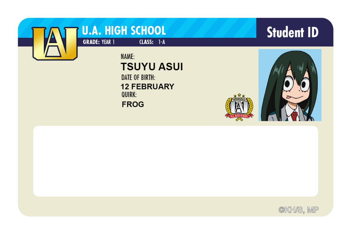 Student ID - Tsuyu Asui - Card Covers - My Hero Academia - CUCU Covers