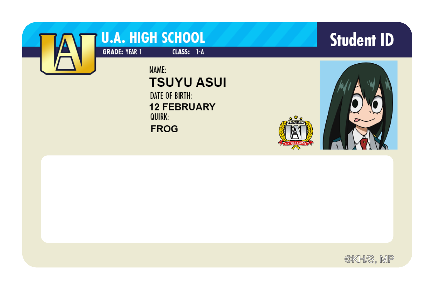 Student ID - Tsuyu Asui - Card Covers - My Hero Academia - CUCU Covers