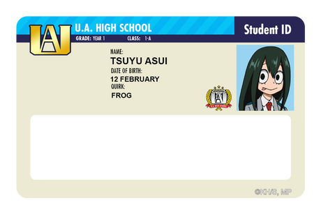 Student ID - Tsuyu Asui - Card Covers - My Hero Academia - CUCU Covers