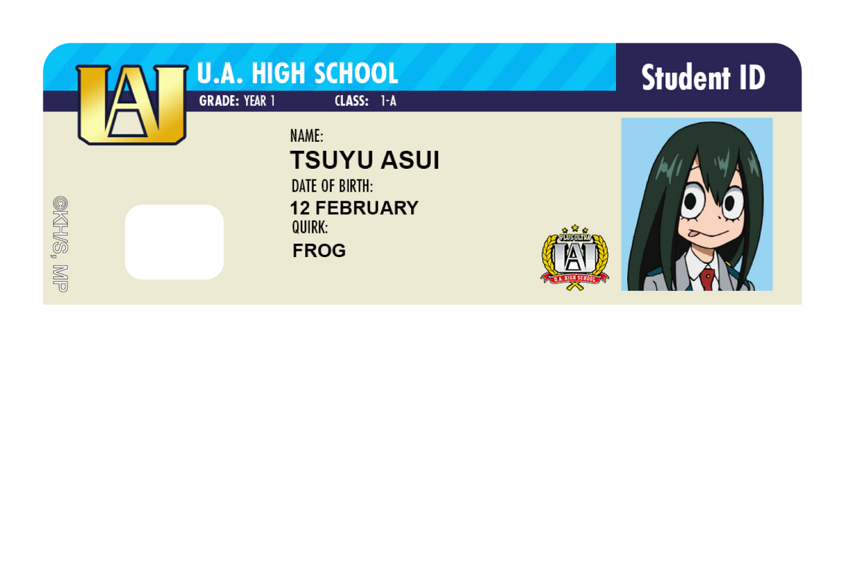 Student ID - Tsuyu Asui - Card Covers - My Hero Academia - CUCU Covers