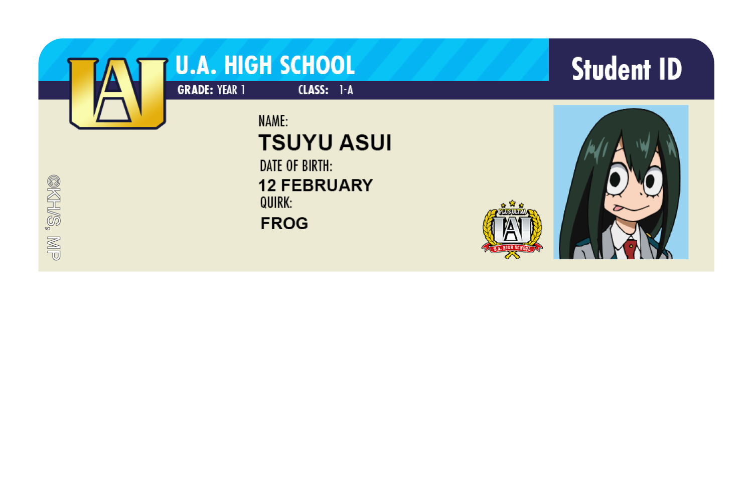 Student ID - Tsuyu Asui - Card Covers - My Hero Academia - CUCU Covers