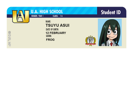 Student ID - Tsuyu Asui - Card Covers - My Hero Academia - CUCU Covers