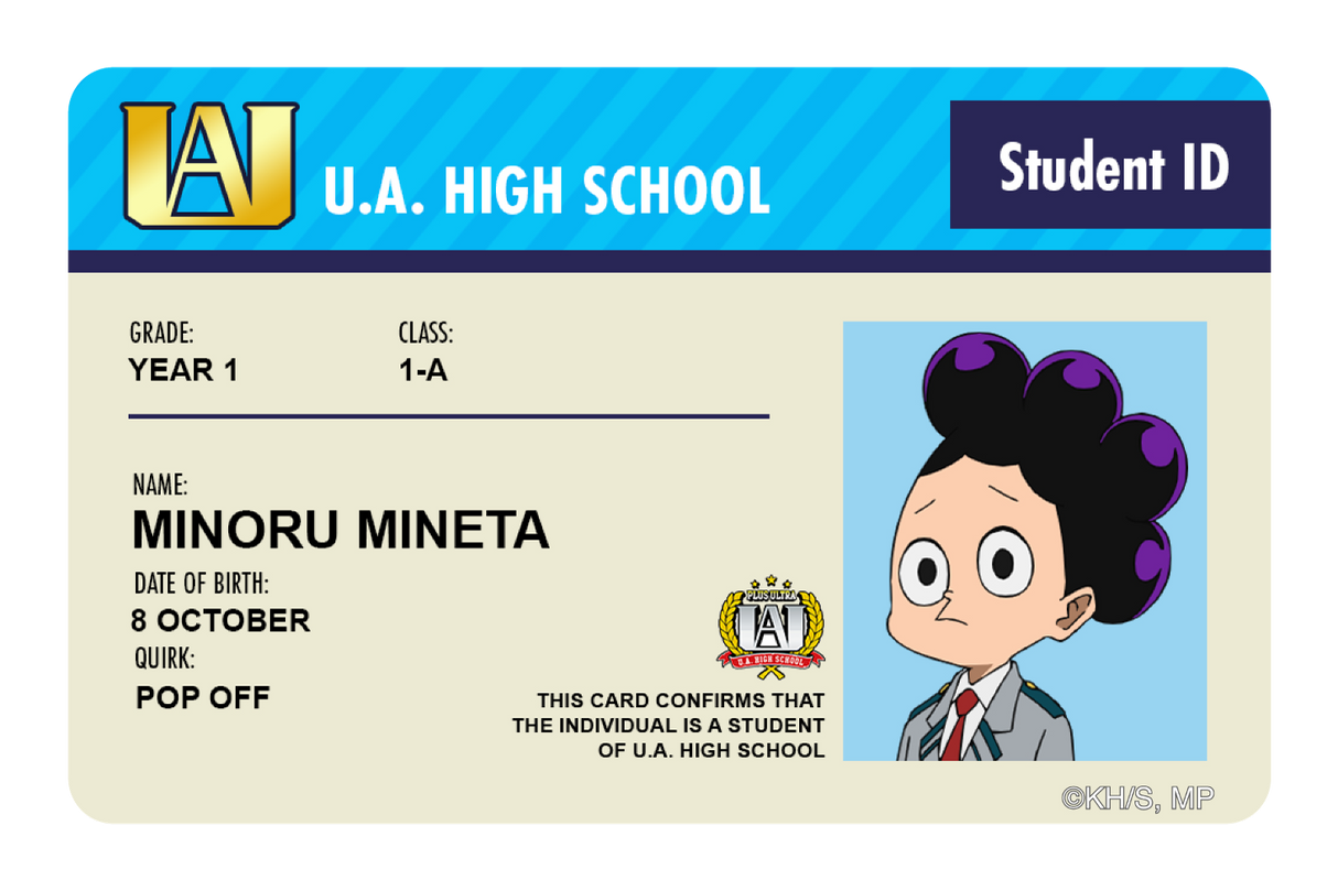 Student ID - Minoru Mineta - Card Covers - My Hero Academia - CUCU Covers