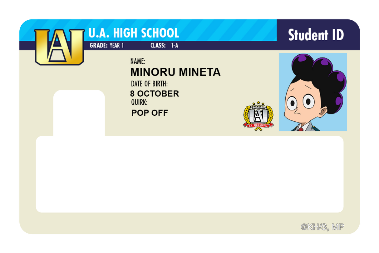 Student ID - Minoru Mineta - Card Covers - My Hero Academia - CUCU Covers