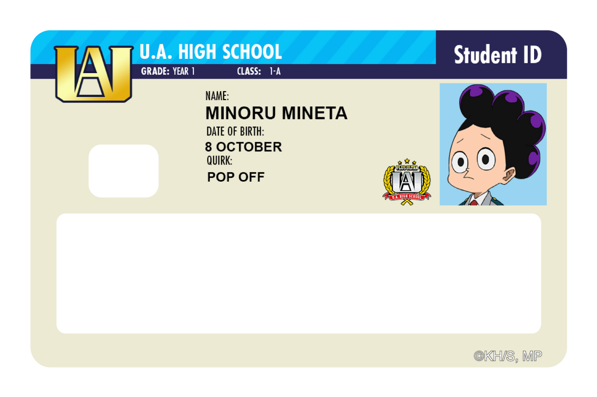 Student ID - Minoru Mineta - Card Covers - My Hero Academia - CUCU Covers