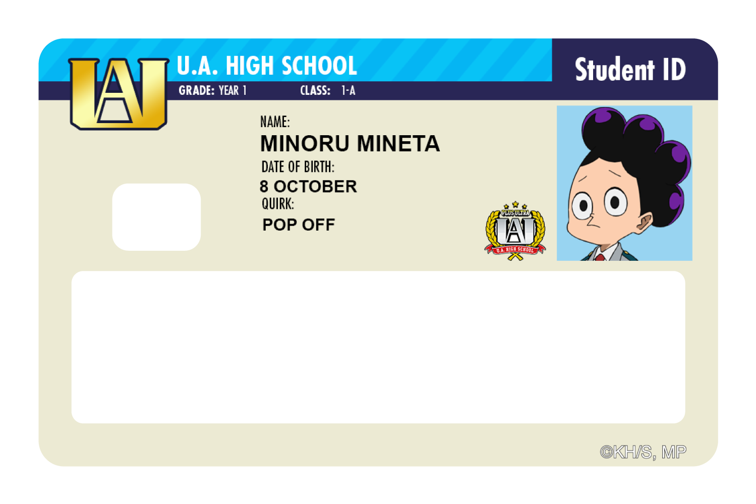 Student ID - Minoru Mineta - Card Covers - My Hero Academia - CUCU Covers