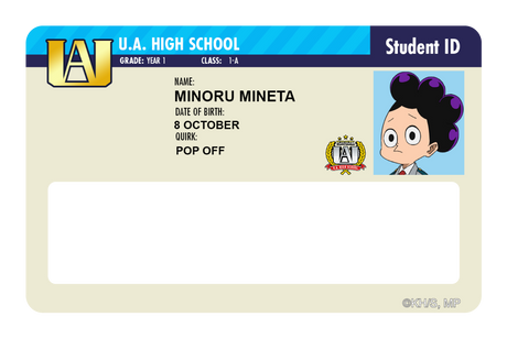 Student ID - Minoru Mineta - Card Covers - My Hero Academia - CUCU Covers