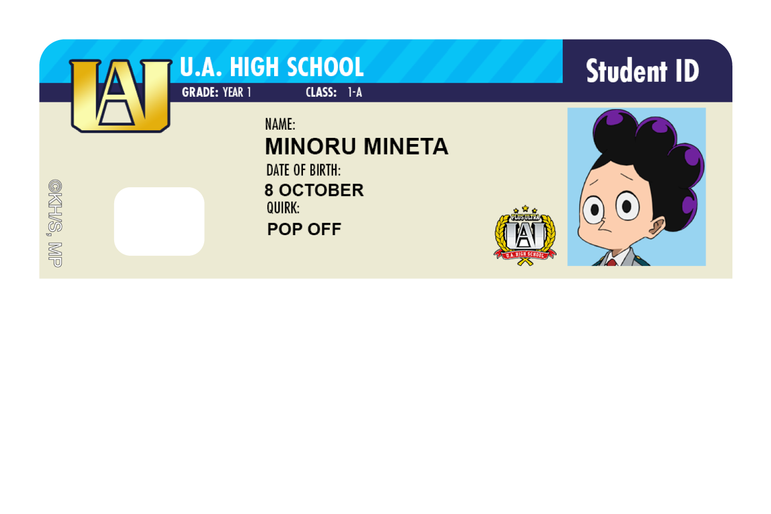 Student ID - Minoru Mineta - Card Covers - My Hero Academia - CUCU Covers