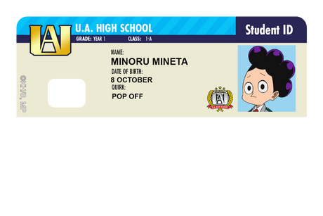 Student ID - Minoru Mineta - Card Covers - My Hero Academia - CUCU Covers