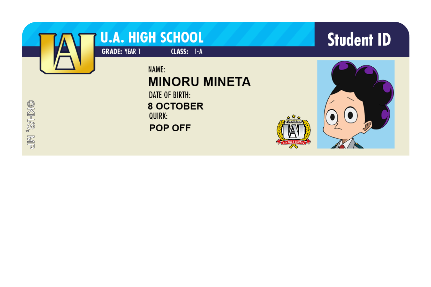 Student ID - Minoru Mineta - Card Covers - My Hero Academia - CUCU Covers