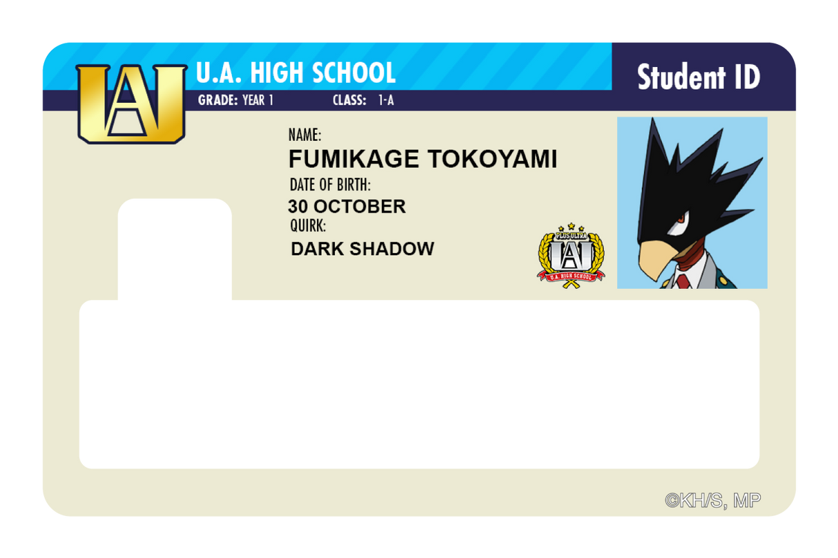 Student ID - Fumikage Tokoyami - Card Covers - My Hero Academia - CUCU Covers