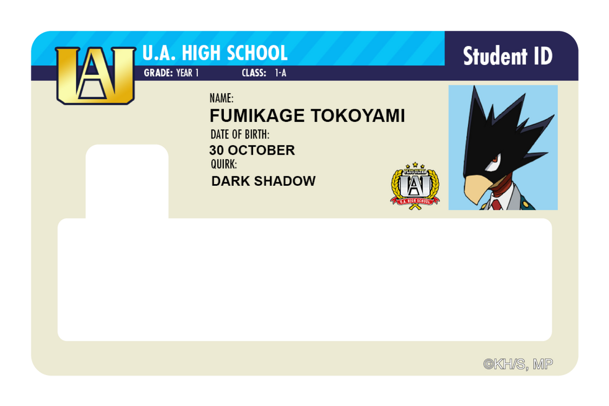Student ID - Fumikage Tokoyami - Card Covers - My Hero Academia - CUCU Covers