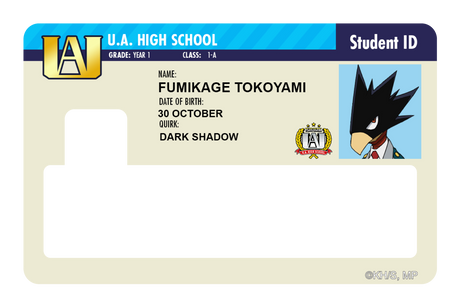 Student ID - Fumikage Tokoyami - Card Covers - My Hero Academia - CUCU Covers